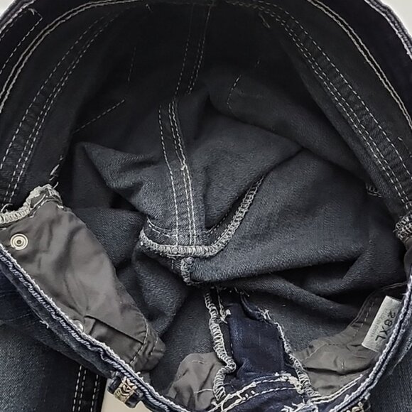 Daytrip Women's Virgo Bootcut Dark Blue Demin Jeans Faded Gold Stitch Size 28XL - Picture 7 of 16